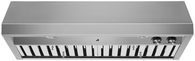 Front view of the JennAir JXU9136HP under cabinet hood 
