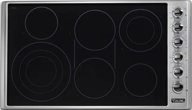 Overhead view of the Viking Professional 5 Series 36” electric cooktop 
