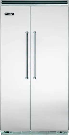 Front view of the Viking VCSB5423SS 5 Series side by side refrigerator 