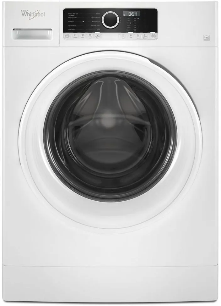 Front view of the Whirlpool WFW3090JW compact washer 