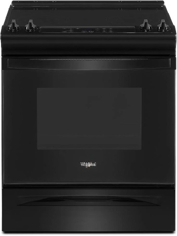 Front view of the Whirlpool WEE515SALB range 