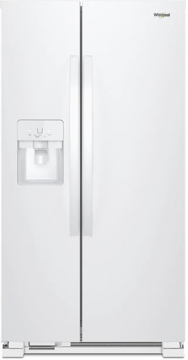 Front view of the Whirlpool WRS321SDHZ side by side refrigerator 