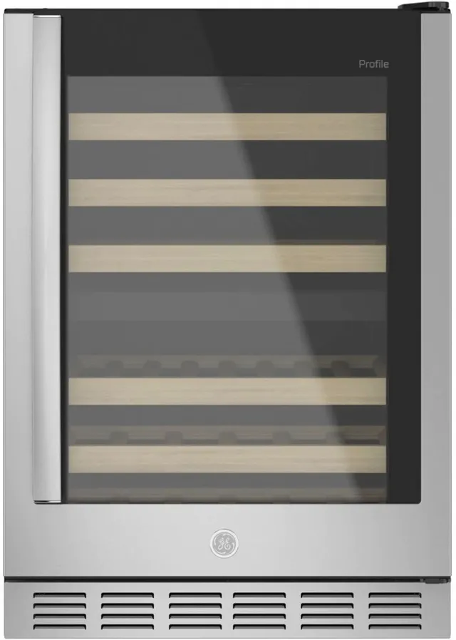 Front view of the GE Profile PWS06DSPSS wine fridge 