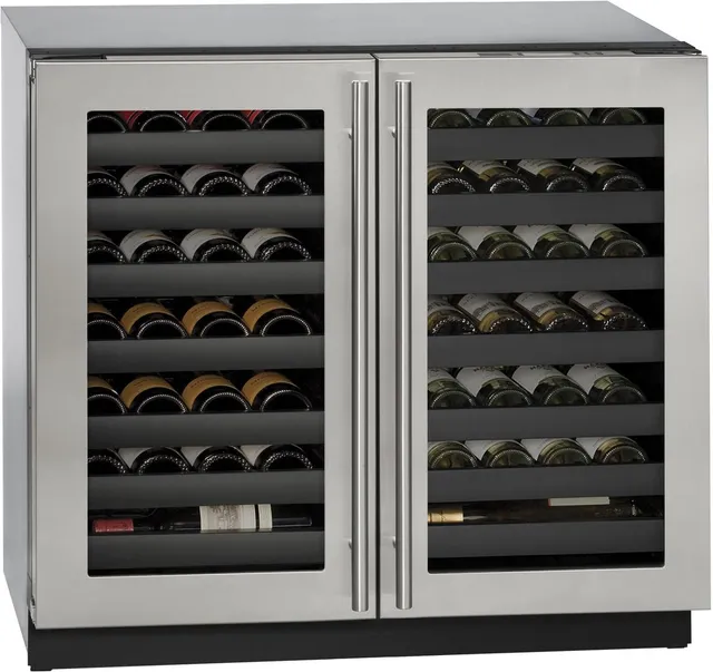 Front view of the U-Line Modular 3000 Series U-3036WCWCS-00B wine cooler 