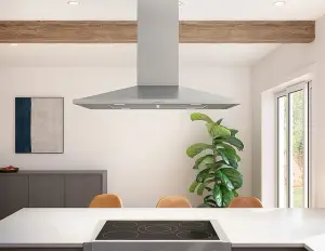 Front view of the Zephyr ZAZ-M90DS Core Collection 36 inch island range hood