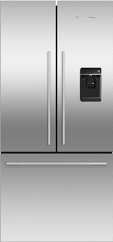 Front view of the Fisher & Paykel RF170ADUSX4 N French door refrigerator 