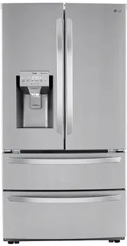 Front view of the LG LMXC22626S French door refrigerator 