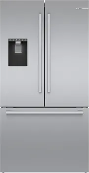 Front view of the Bosch 500 Series B36FD50SNS French door refrigerator 
