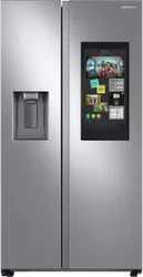 Front view of the Samsung RS27T5561SR side by side refrigerator