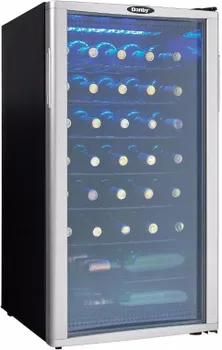 Front view of the Danby DWC350BLP wine fridge 
