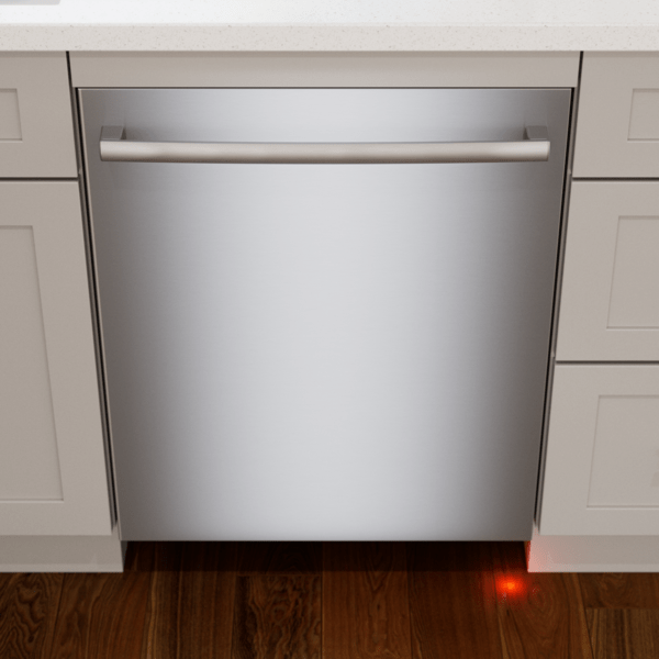 A Bosch dishwasher with the InfoLight feature