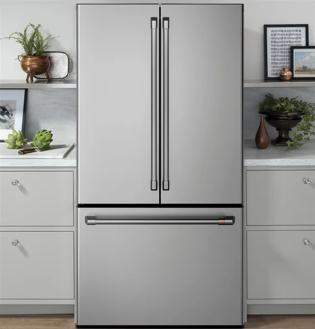 The Café CWE23SP2MS1 refrigerator in a kitchen 
