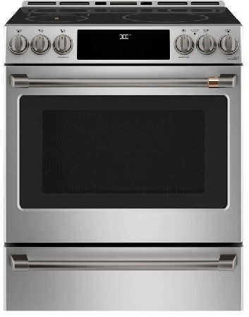 Front view of the Café CHS90XP2MS1 induction range 
