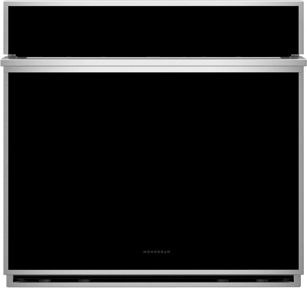Front view of the Monogram ZTS90DSSNSS convection oven 