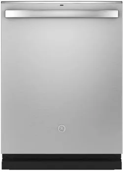 Front view of the GE GDT665SSNSS dishwasher 