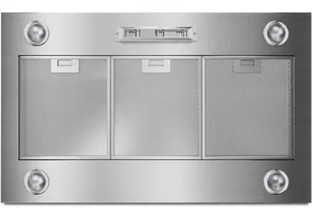 Underside view of the Whirlpool UVL6036JSS range hood 