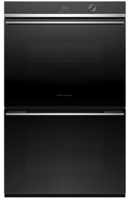 Front view of the Fisher & Paykel OB30DDPTDX2 Contemporary Series double wall oven 