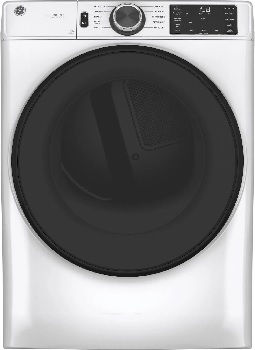 Front view of the GE GFV55ESSNWW  dryer 