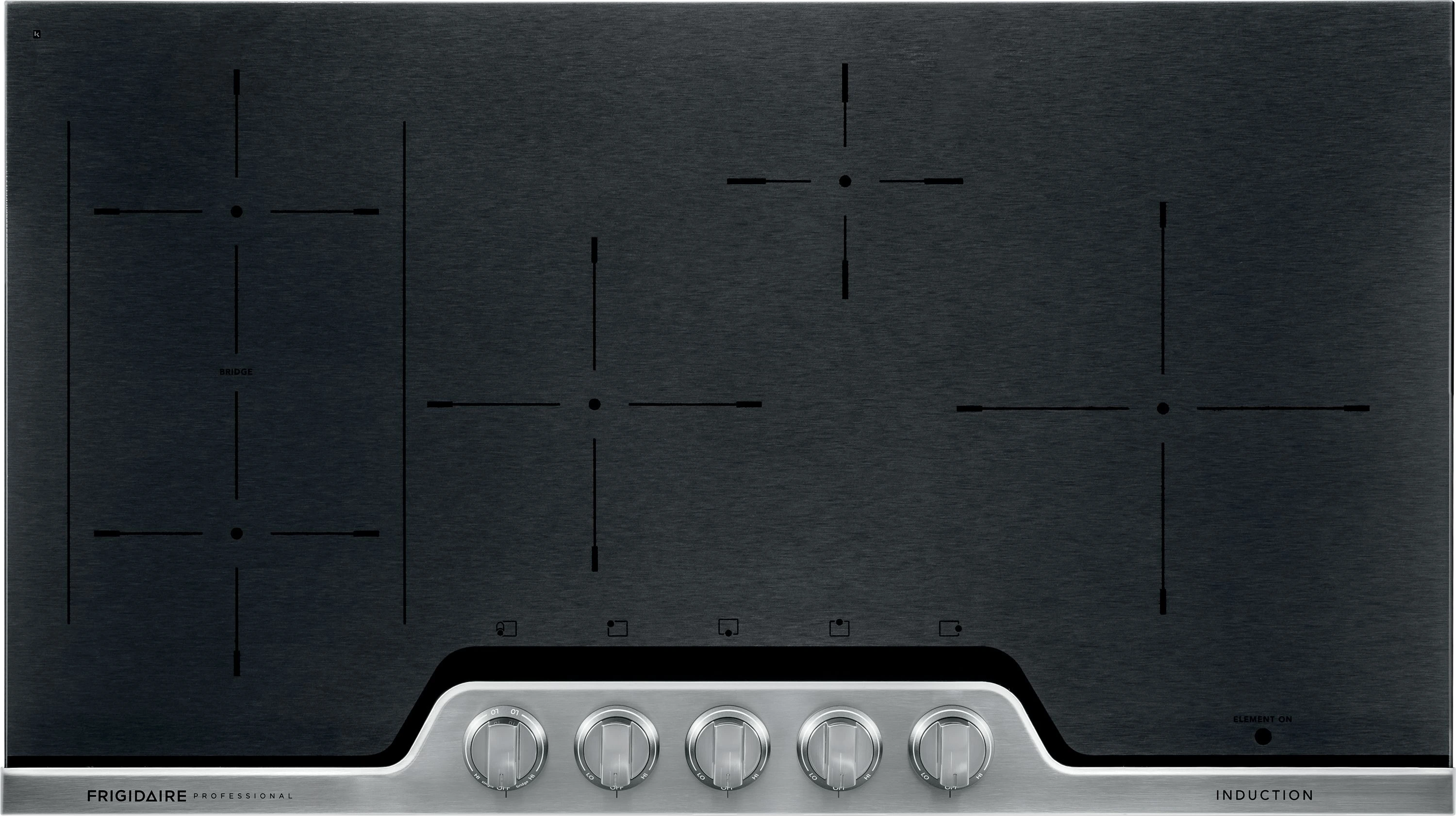 Overhead view of the Frigidaire Professional FPIC3677RF induction cooktop