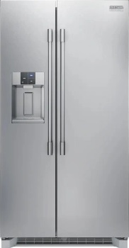 Front view of the Frigidaire Professional PRSC2222AF side by side refrigerator 