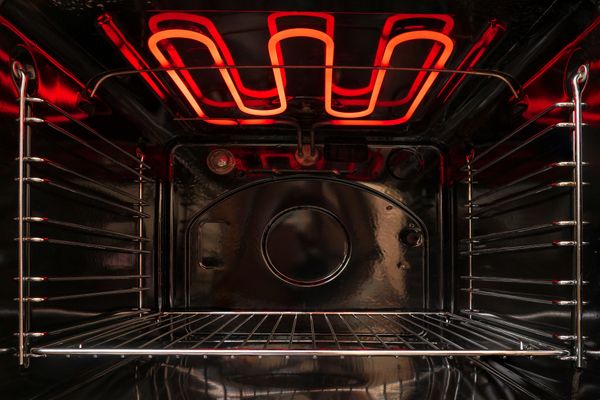 The interior of an electric oven 