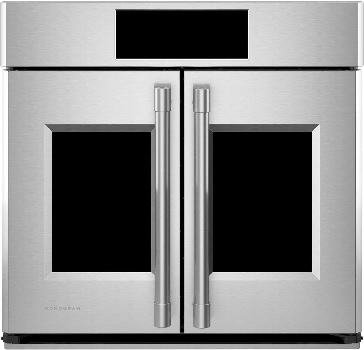 Front view of the Monogram ZTSX1FPSNSS wall oven 