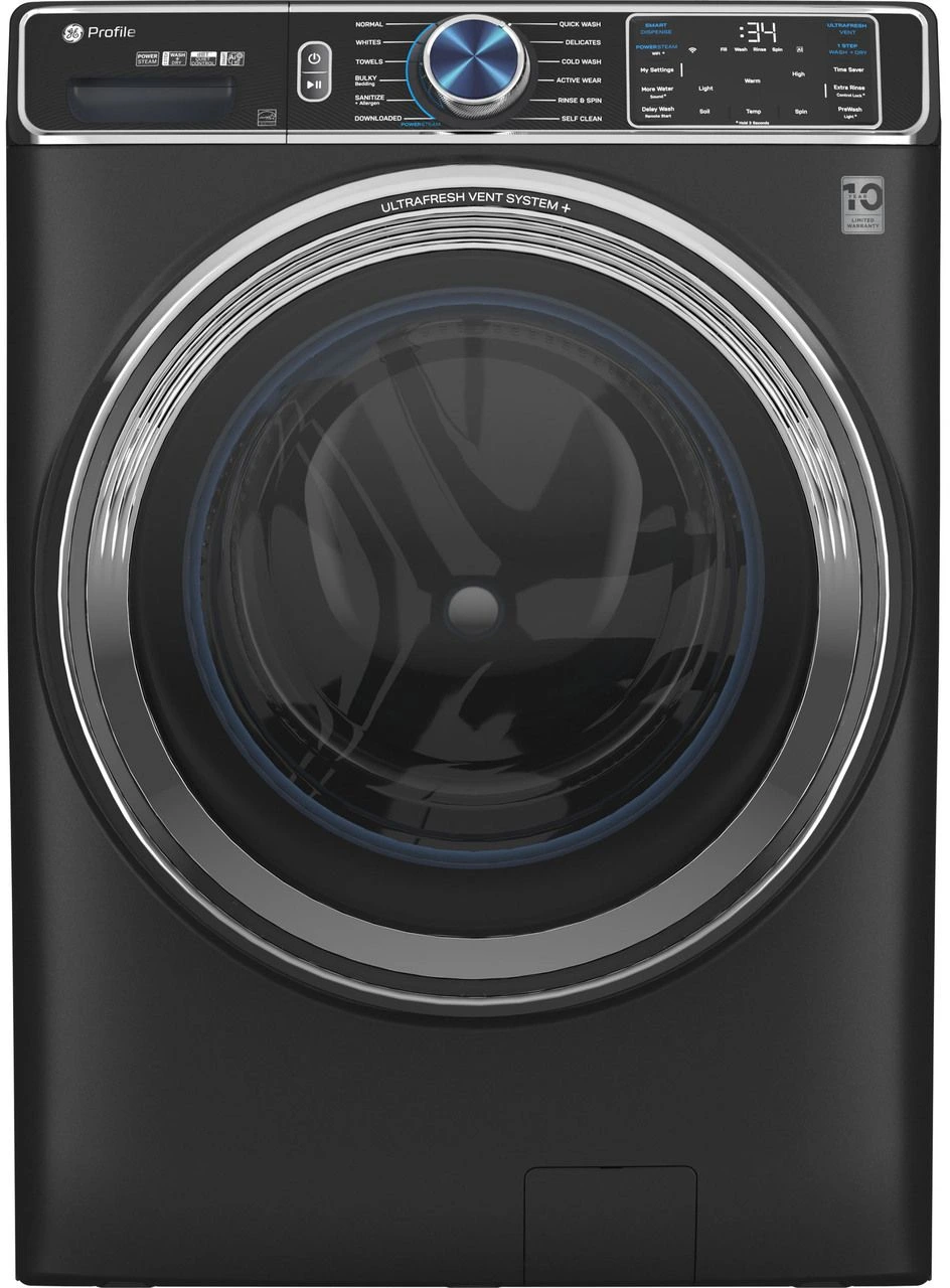 Front view of the GE Profile PFW950SPTDS front load washer 