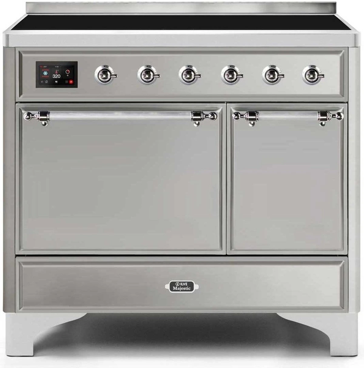 Front view of the Ilve Majestic Series 40” induction range 
