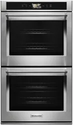 Front view of the KitchenAid double oven 