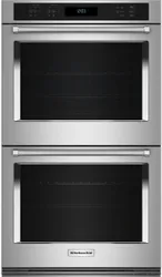 Front view of the KitchenAid KOED527PSS double oven 