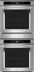 Front view of the KitchenAid kodc504pps double wall oven 