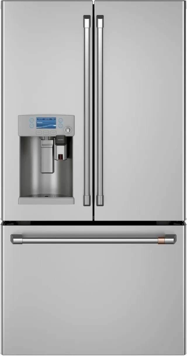 Front view of GE Cafe CFE28UP2MS1 refrigerator 