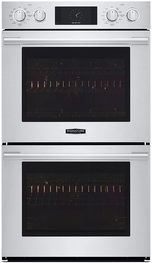 Front view of Signature Kitchen Suite SKSDV3002S double wall oven 