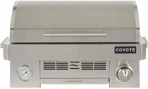 Front view of the Coyote 25” portable grill 