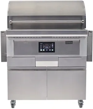 Front view of the Coyote 36” pellet grill 