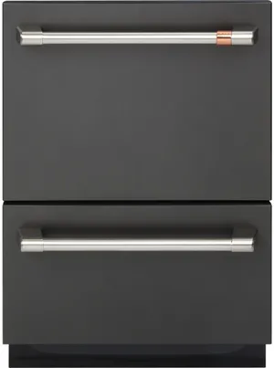 Front view of the Café CDD420P3TD1 double dishwasher drawer 