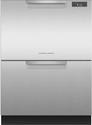 Front view of Fisher & Paykel DD24DAX9 N double dishwasher drawer 