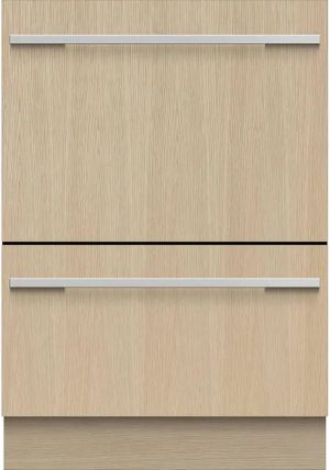 Front view of Fisher & Paykel DD24DHTI9 N panel ready double dishwasher drawer 