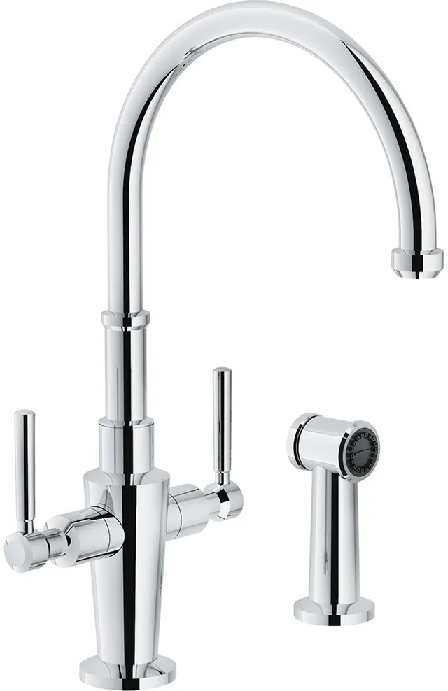 Frank FFS5200 kitchen faucet with side nozzle against a white background 