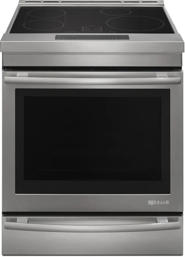 Front view of JennAir JIS1450DS 30-inch induction range 