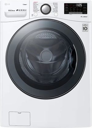 Front view of LG WM3900HWA front load washer 