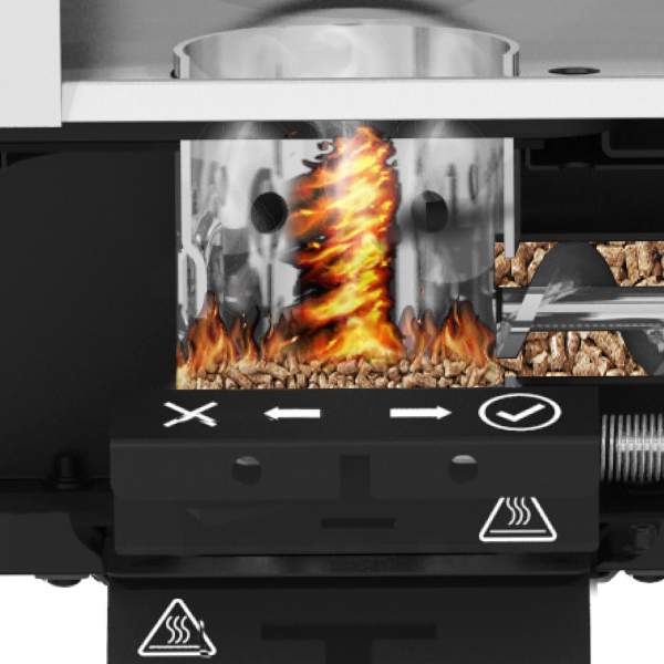 Graphic depiction of how a pellet grill works 