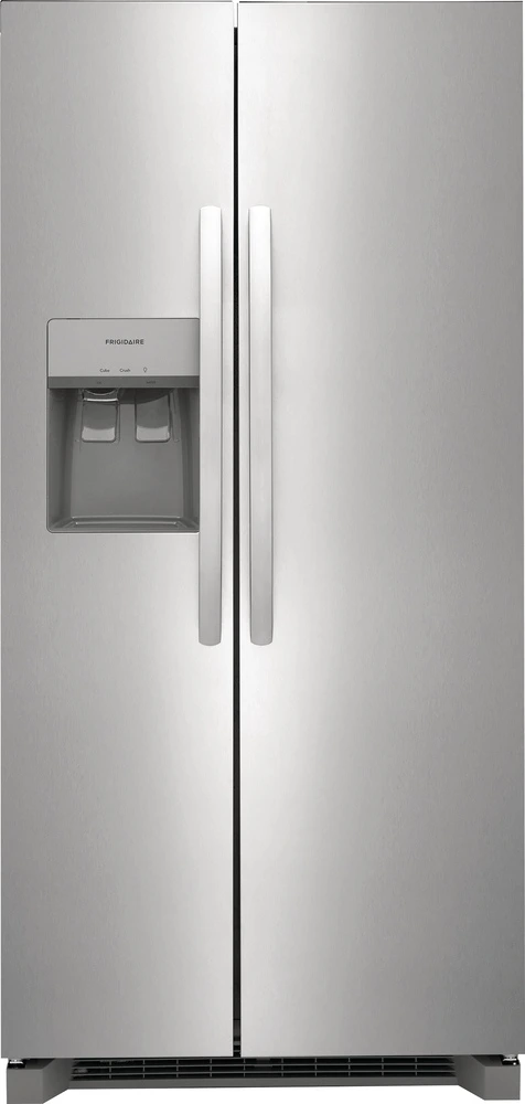 Front view of the Frigidaire FRSS2323AS side by side refrigerator 