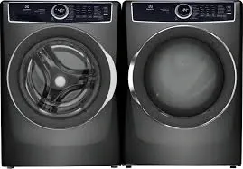 Front view of an Electrolux stackable washer and dryer pair 