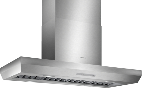 Side view of Thermador HPIN54WS island range hood 
