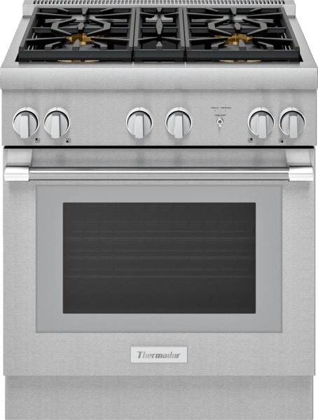 Front view of Thermador PRG304WH 30 inch range 