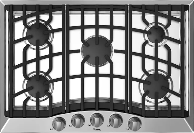 Overhead shot of Viking RVGC33615BSS 36-inch gas cooktop 