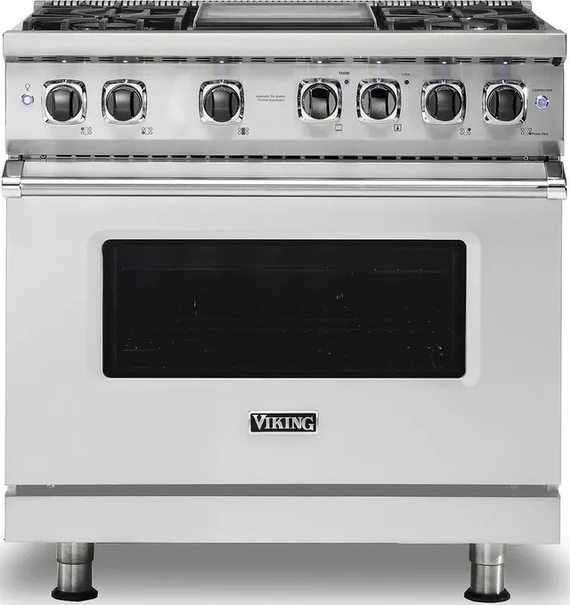 Front view of Viking VDR5364GSSLP 36 inch range 