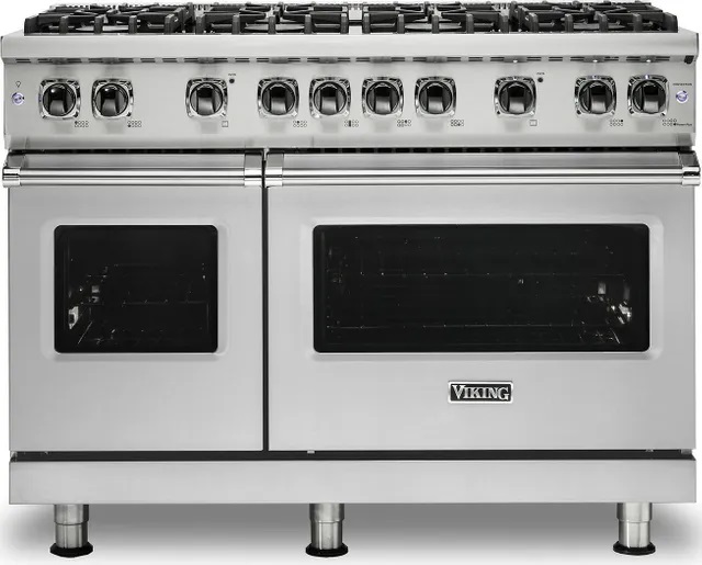 Front view of Viking VDR5488BSSLP 48-inch dual fuel range 