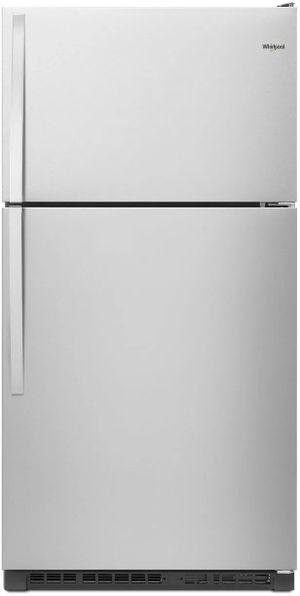 Front view of Whirlpool WRT311FZDM top freezer refrigerator 